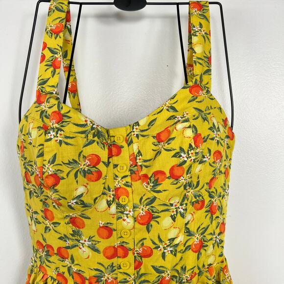 Wild Fable Women's Yellow Fruit Print Sleeveless Romper - Size Small - NWT - Picture 3 of 9